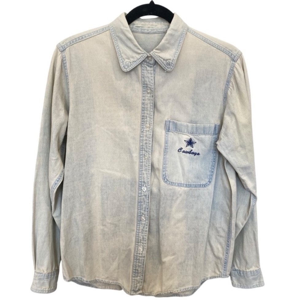 VTG Dallas Cowboys Denim Button Down Shirt